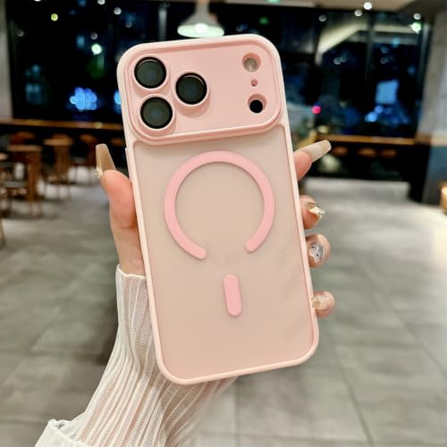 Coque iPhone 15 Pro rose magnétique et mate antichoc