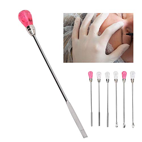 Cuchara de varilla de agitación de pigmento, maquillaje de cejas, mezclador de tinta para tatuaje Herramienta de mezcla de cuchara de acero inoxidable,Tattoo Powder Ink Mixing Stick 6 pzas(6pcs)