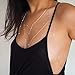 Asooll Sexy Crossover Bra Body Chain Silver Beach Bikini Beaded Body Harness Chain Fashion Jewelry Charm for Women and Girls