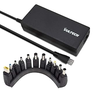 Vultech 120W 5A Caricatore PC Universale Autosettante per Notebook HP, Asus, Lenovo, Dell, Acer, Samsung, Sony, Toshiba, MSI – Compatibile con Ultrabook e Chromebook – 11 Connettori Inclusi