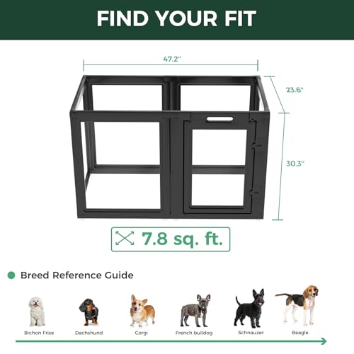 Image of FXW AuraSpace Acrylic Indoor Dog Playpen for Small and Medium Dogs, 30 Inch, 6 Panels, Black
