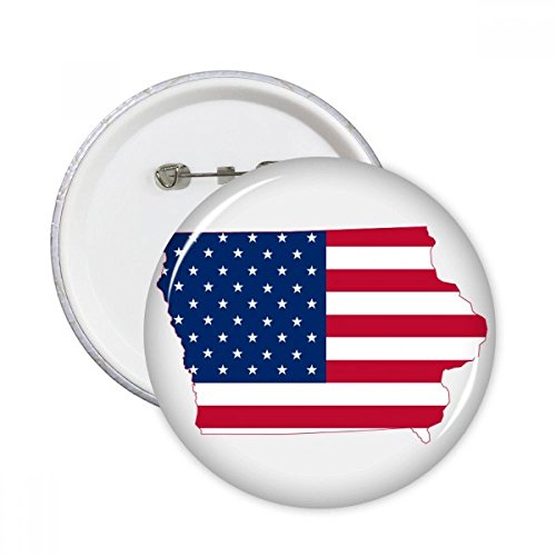 Pins drapeau américain Iowa badge rond pour veste et sac à dos