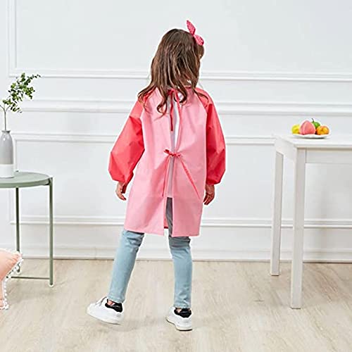 Yolev 2 Pièces Tablier Peinture Enfant De Dessin Imperméable à Manches Longues Avec 3 Poches Pour Enfants De 3 à 8 Ans (Pinceau Non Inclus