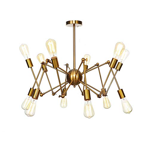 Plafonnier vintage doré 8 lumières moderne Spoutnik noir 14