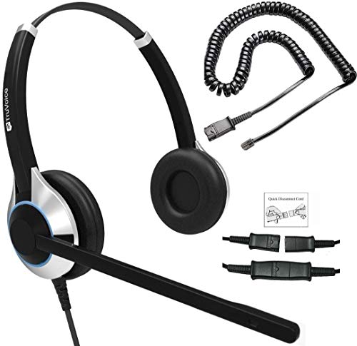 TruVoice HD-550 Deluxe Double Ear Headset with Noise Canceling Microphone & U10P Bottom