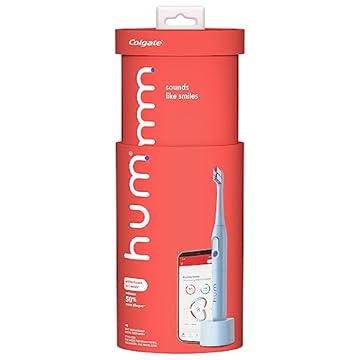 hum by Colgate Kit de escova de dentes elétrica, escova de dentes sônica recarregável com capa de viagem, azul