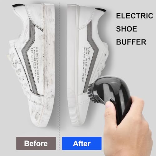 Kit d'entretien pour chaussures en cuir avec brosses rotatives