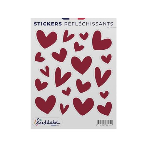 Stickers Réfléchissants Classe 1, Visible à 100m - Pour Vélo, Trottinette et Casque (Coeurs)