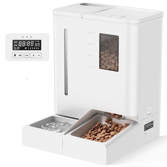 Amazon | DUDUPET 自動給餌器 猫 給水器一体化 5Lフード・4L水タンク