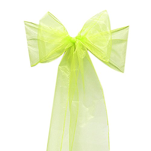 10 Schleifen Stuhlbandschleifen aus Organza für Bankett Hochzeit Party Dekoration grün