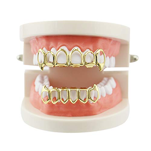 Open Face Grills 6 Teeth Grillz Top And Bottom Set Hip Hop For Your Teeth #TOP3
