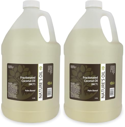 Image of Fractionated Coconut Oil (MCT Oil) Oil Gallon for Massage, Diluting Essential Oils, Hair & Skin Care Moisturizer - by Nature's Oil (Pack of 2)