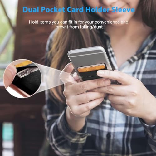 Image of Mizi (3 Pack Adhesive Phone Stretchy Wallet, Card Holder for Back of Phone Stick on Phone Cases for iPhone /Android /Samsung Galaxy - (Red /White /Pink)