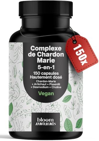 Detox Foie 5-en-1 – 150 Capsules – Chardon-Marie, Artichaut, Piss...