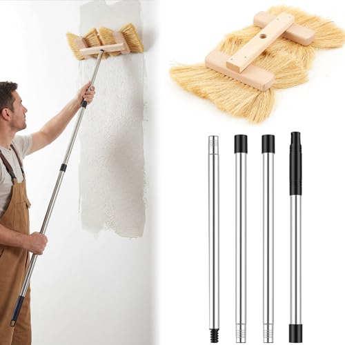Singhoow 1 Pcs Double Crows Foot Texture Brush with Extension Pole