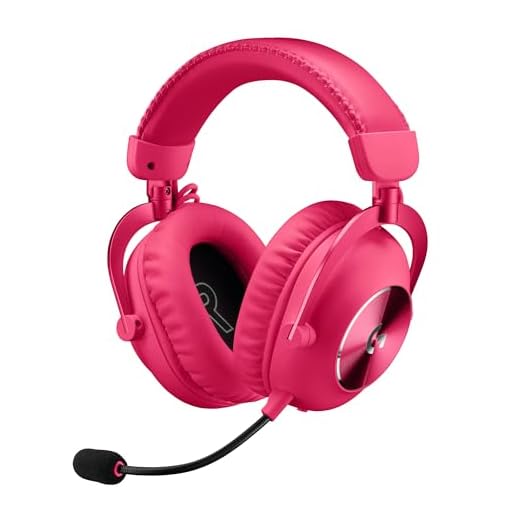 Headset Gamer Sem Fio Logitech G PRO X 2 LIGHTSPEED Com Microfone Removível, Drivers de Grafeno 50mm, Conexão Bluetooth, USB e 3,5 mm, Compatível com PC, PS5, PS4, Switch - Rosa Magenta