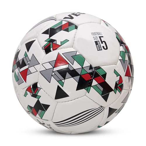 Image of Vector X 32 Panel Carbon-X PU Hand Stitched Indoor /Outdoor Water-Resistant Football with Latex Bladder, White, Size 5, Suitable for Match and Training for Adults 15+ Years