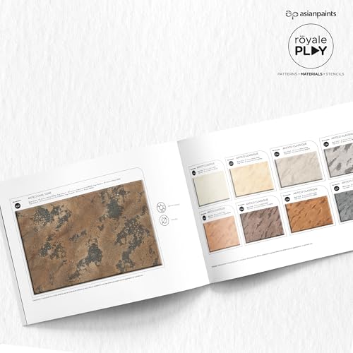 Image of Asian Paints Royale Swatch Book Luxe Collection Touch & Feel Organizer Journal with 10+ Play Texture and 80+ Color Sample for Fabric Industry Designer Artist (Pack of 1, Multicolor)