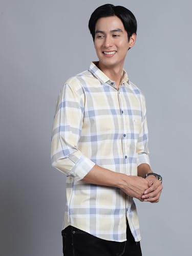 Image of Majestic Man Men Box Checkered Slim Fit Cotton Casual Shirt