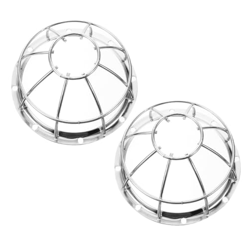 Kichvoe 2 Protectores de Sensor de Humo Antirrobo Jaula de Alambre de Hierro, Cubierta Metálica Antivandálica Plateada 106-132 Mm para Detectores contra Incendios Domésticos