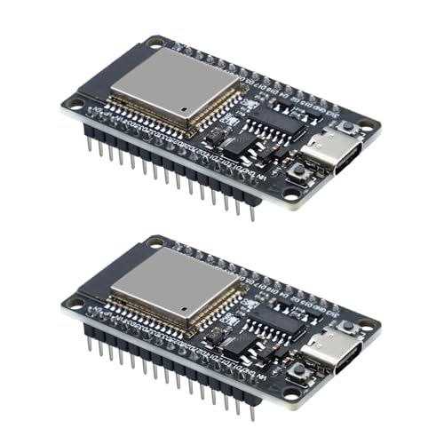 Für ESP32 NodeMCU Entwicklungsplatine QIQIAZI für ESP32 NodeMCU für ESP32 USB C Modul 2.4 GHz WiFi+Bluetooth Dual-Cores mit CH340 Chip für Arduino(2 Stücke)