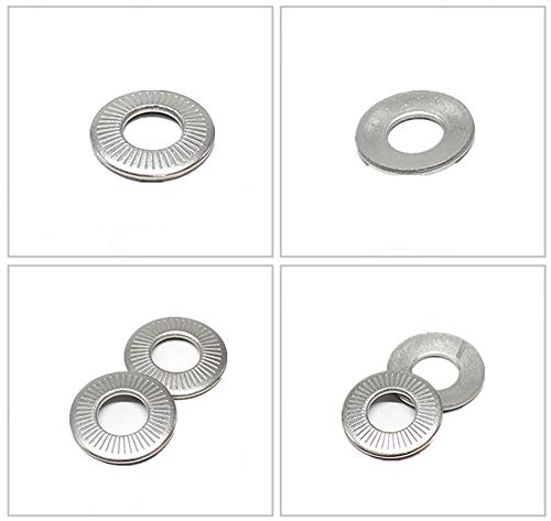 175pcs metric 304 stainless steel serrated conical spring washerconical knurled spring washerbelleville washer assortment kit- 7 size m3 m4 m5 m6 m8 m10 m12