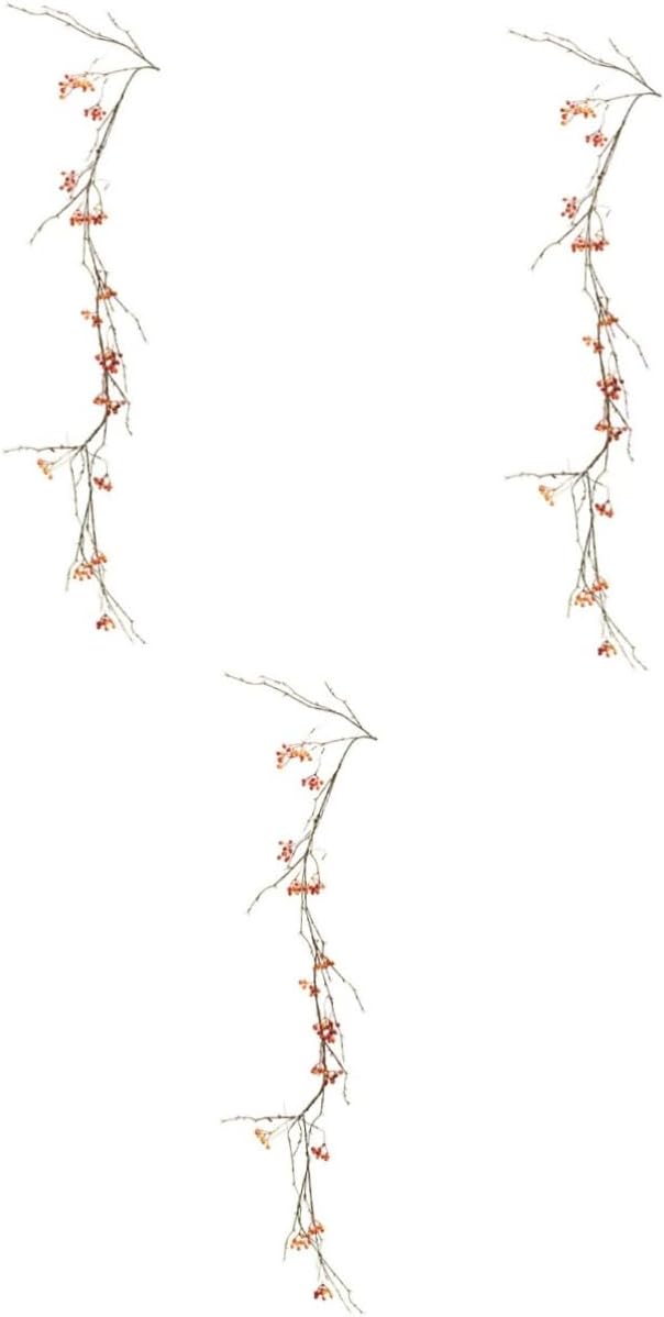 3pcs Simulation Berries Rattan Home Decor Berry Office Decoration Red Berry Picks Artificial Wreath Red Branches Lifelike Decoration Rattan Modeling Foam Vine