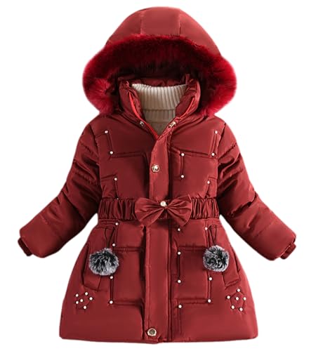 Manteau d'hiver à capuche fille doublé fourrure veste polaire épaisse enfant chaude
