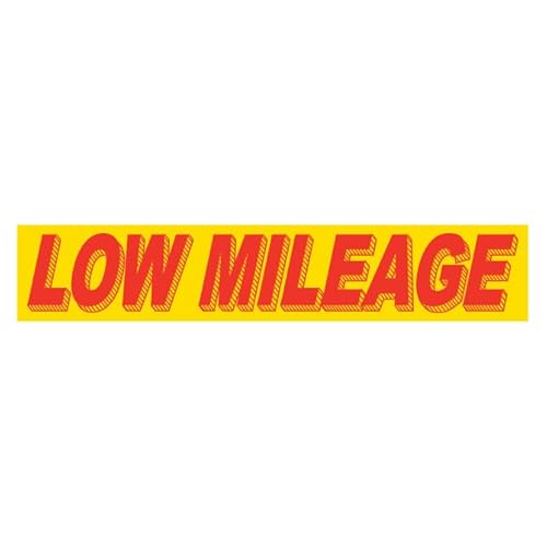 Car Window Stickers “Low Mileage” – Red Yellow Vinyl Auto