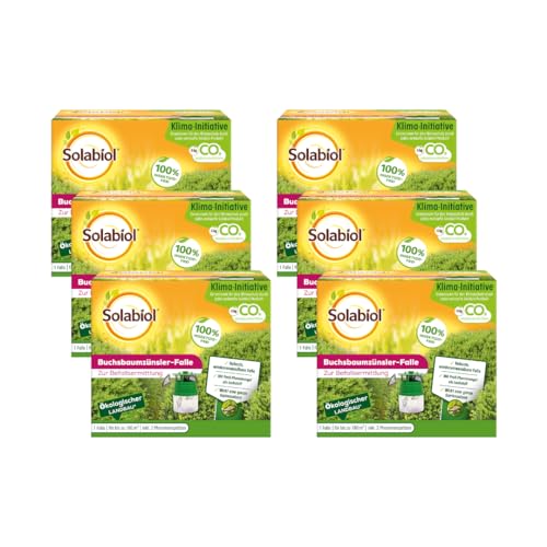 Preisvergleich Produktbild Solabiol Buchsbaumzünsler-Falle, insektzidfreie Zünslerfalle mit zwei Pheromonbehältern und Lockstoff für 6 Monate, 6 Stück