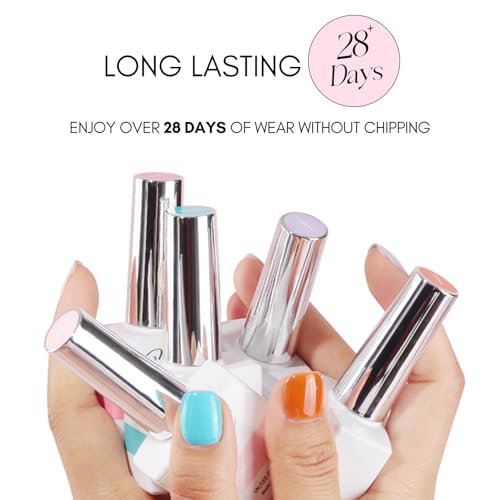 Kit de esmaltes de uñas en gel neon Vettsy sin HEMA, 6 colores miniatura 6