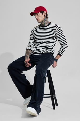 Image of SNITCH Men Cargo Pants | Loose Fit Mid Rise with Adjustable Drawstring Hem & Utility Pockets | 100% Cotton Twill Fabric for Casual & Streetwear Styling