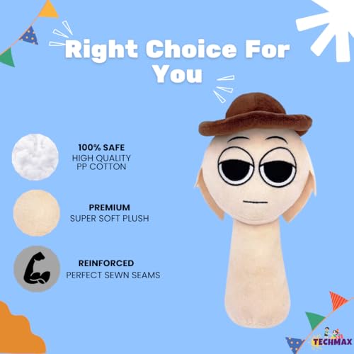 Image of Customized Text Brown Hat Sprunki Plush Toys