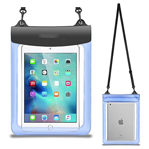 Universal Waterproof Tablet Case Underwater Dry Bag Pouch with Lanyard for iPad Pro 12.9, iPad Pro 11, iPad Air 10.9 / 10.5, iPad 9.7 / 10.2, Samsung Galaxy Tab, Acer, ASUS, Up to 11 Inch (Blue)