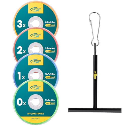 SF -Clear Nylon Tippet with Stand for Fly Fishing Trout (0X, 1X, 2X and 3X)