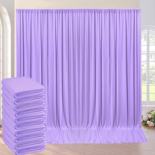 Toile de fond lavande NSSONBEN pour mariage avec 10 panneaux de soie sans plis