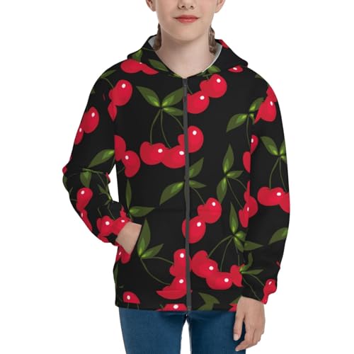 Cherry Kid Hoodies Boys Zip Up Sweatshirts Girls Pullover with Pocket3