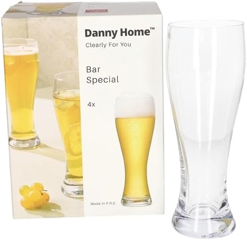 Bar Special Beer Glass Set 4-Pieces, 430 ml Capacity, Clear