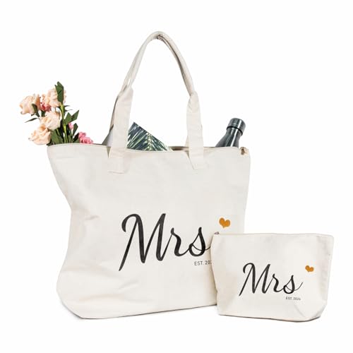 Topdesign Mrs Tragetaschen-Set mit Kosmetiktasche