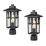 HWH INVESTMENT Outdoor Post Light Fixtures, Exterior Pillar Light 2 Pack, Industrial Pole Lamp in Ma