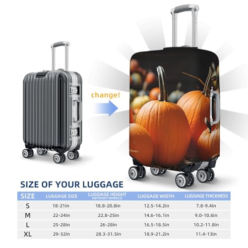 Luggage Cover Elastic Suitcase Cover Protector Fall Pumpkins Luggage Covers Travel Suitcase Covers Carry On Luggage Sleeve Suitcase Baggage Cover for Adult Travel2