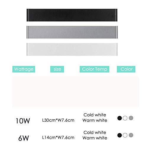 Luz de pared LED plata de 10W pack de 2 apliques interiores blanco cálido 4