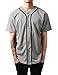 Ma Croix Mens Premium Baseball Jersey Active Button Shirt Team Uniform (Small, 1up01_Gray.blk)