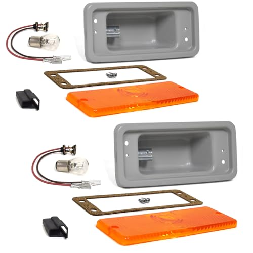 Turn Signal Parking Light Assembly Primer Pair For 1971-1973 International Harvester 1110 Pickup Truck
