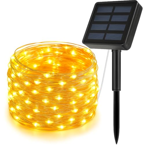 Image of CBK Solar Fairy String Light 200 LEDs 22 Meter Inbuilt Rechargable Batery IP65 Waterproof 8 Mode Copper Wire for Garden Yard Balcony Diwali Christmas Party & Home Decor Led Light