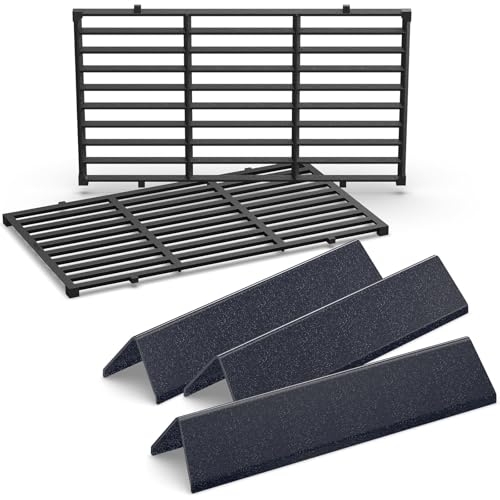 QuliMetal 7637 7635 Grill Replacements for Weber Spirit E210 E220 S210 S215 Spirit 200 & GS4 Spirit II E210 Spirit II E220 Series with Front-Mounted Control 15.3 Flavorizer Bars & 17.5 Grates