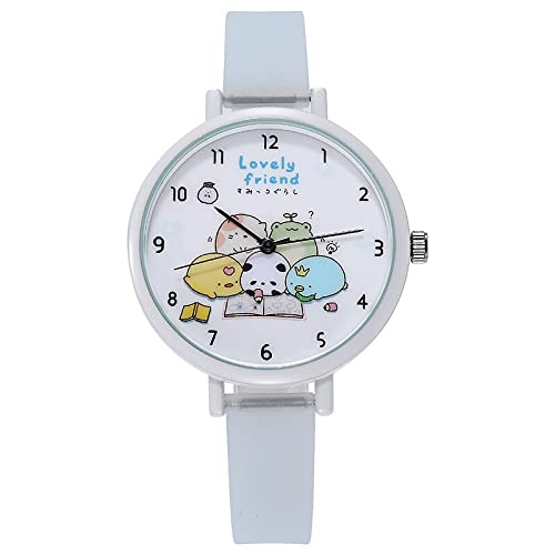 Reloj de niña Reloj de Dibujos Animados Relojes Luminosos Niñas Niños Estudiantes Relojes de Pulsera Reloj de Regalo Relojes Transparentes para niñas (Color : Light Purple)
