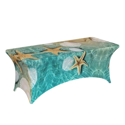 Nappe stretch 1,8m coquillages pour décorer un buffet d'anniversaire ou un repas de mariage - 4