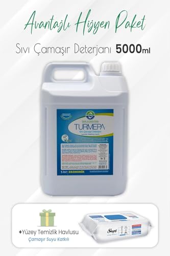 5 L Sıvı Çamaşır Deterjanı ve Çamaşır Sulu Yüzey Temizlik 100'lü