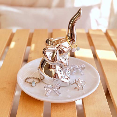 Pudding Cabin Elephant Ring Holder - Women Birthday Gift - Jewelry Dish Trinket Tray For Rings Earrings Holder #TOP2